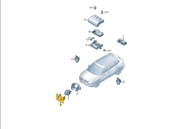 NEW VOLKSWAGEN TIGUAN AD FRONT BUMPER PDC PARKTRONIC HOLDER 5NA980815A ORIGINAL