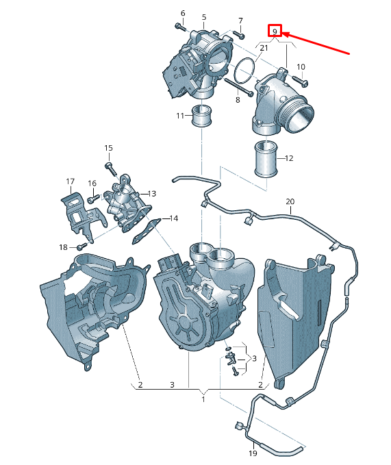 new audi a4 avant b9 engine throttle valve adapter 059145997s original