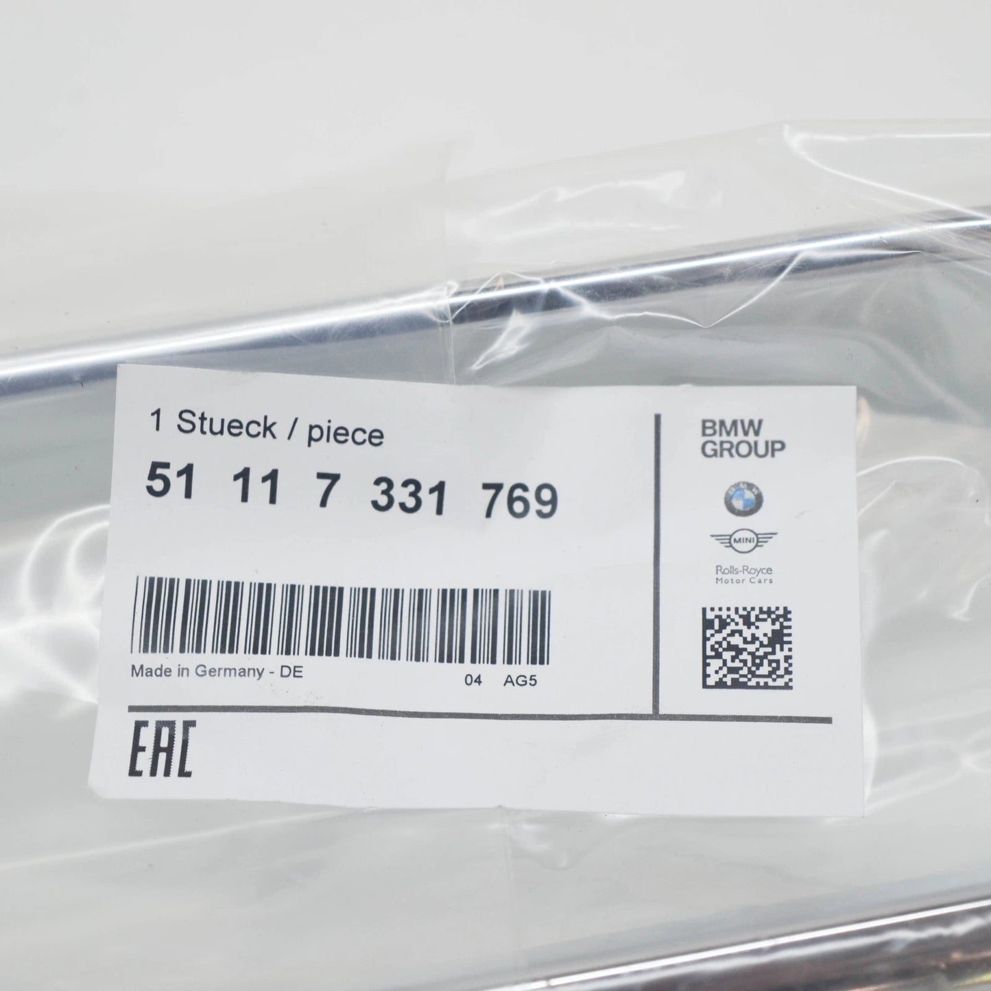 NEW BMW 5 F10 FRONT BUMPER MOLDING LEFT SIDE 51117331769 2016 ORIGINAL