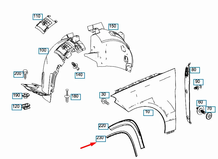 NEW MERCEDES-BENZ GL-CLASS X166 FRONT LEFT INSIDE ARCH COVER A1668846322