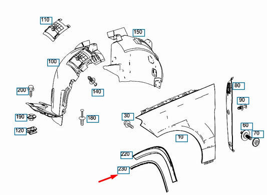 NEW MERCEDES-BENZ GL-CLASS X166 FRONT LEFT INSIDE ARCH COVER A1668846322