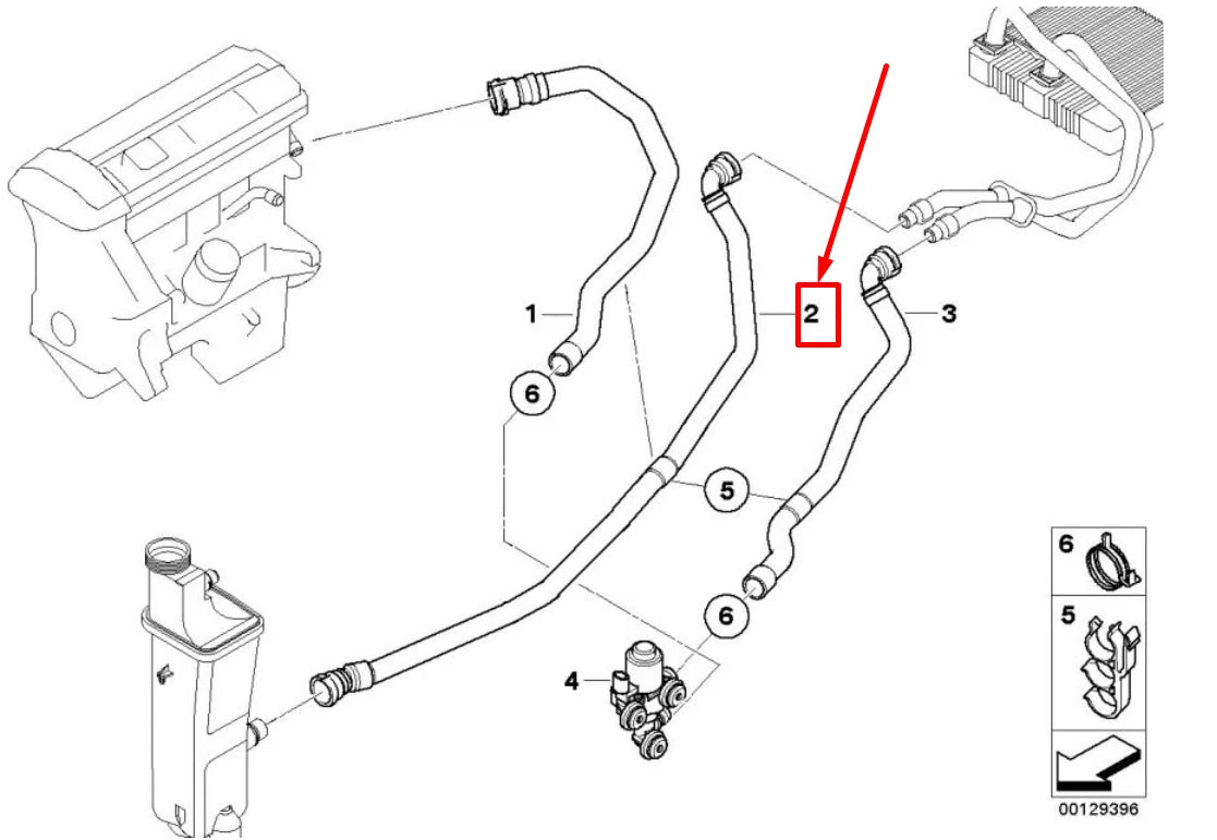 NEW BMW X3 E83 COOLANT HOSE 64213400417 3400417 ORIGINAL