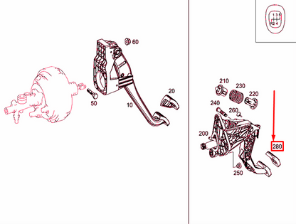 NEW MERCEDES-BENZ C-CLASS W203 BRAKE CLUTCH PEDAL COVER A2012910082 ORIGINAL