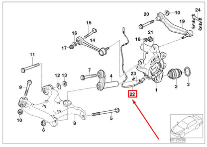 NEW BMW 6 CABRIO E64 REAR ABS SENSOR 7853584 34527853584 ORIGINAL