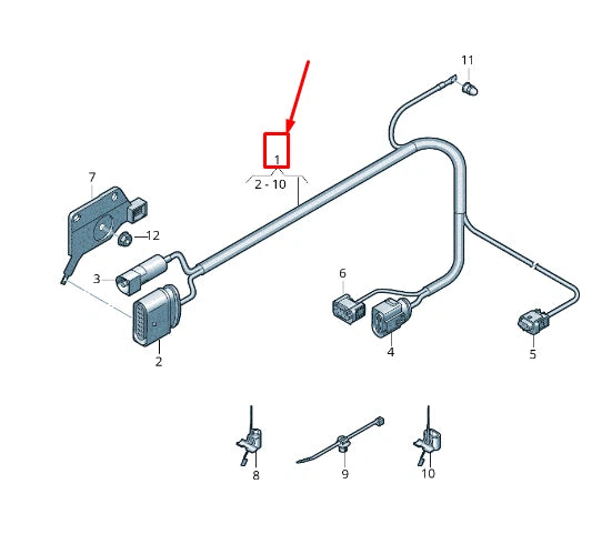 NEW VW TOUAREG CR REAR AXLE ADAPTER CABLE LOOM 4M0971165AA