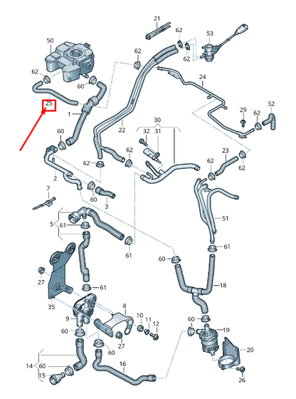 new vw passat b8 3g engine vent hose 3q0122447k original