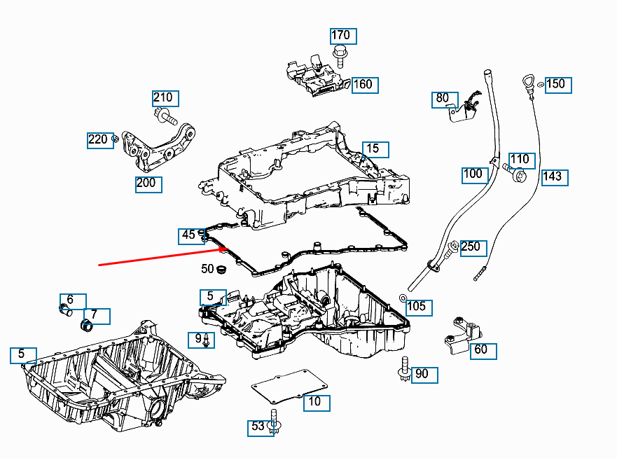 NEW MERCEDES-BENZ C-CLASS W204 OIL SUMP PAN RUBBER GASKET A6510140080 ORIGINAL