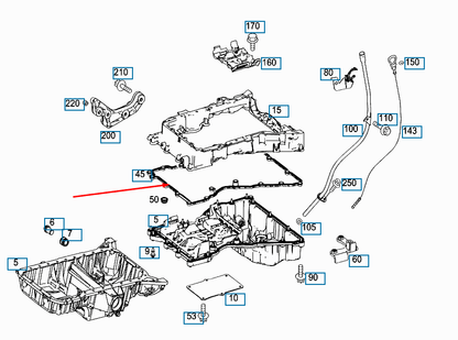 NEW MERCEDES-BENZ C-CLASS W204 OIL SUMP PAN RUBBER GASKET A6510140080 ORIGINAL