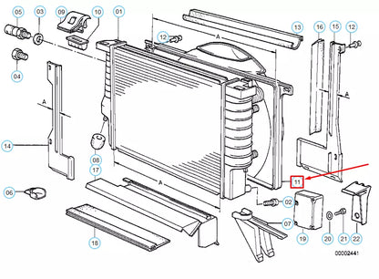 NEW BMW 5 E34 RADIATOR FAN SHROUD 17112227101 2227101 ORIGINAL