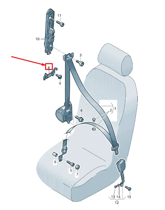 NEW AUDI RSQ3 8U FRONT RIGHT SEAT BELT GUIDE 8U0857782