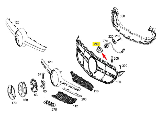 NEW MERCEDES BENZ C S205 AMG CAMERA HOLDER BRACKET A2058880040 ORIGINAL