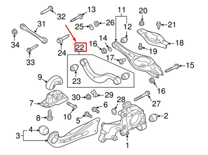 NEW AUDI A3 SPORTBACK 8V REAR UPPER CONTROL ARM 5Q0505323D ORIGINAL