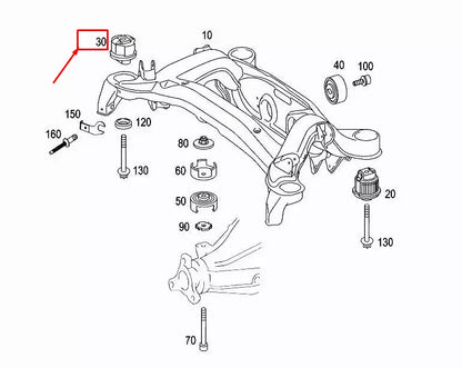 NEW MERCEDES-BENZ SLK R172 REAR SUBFRAME RUBBER BUSHING A1713510142 ORIGINAL
