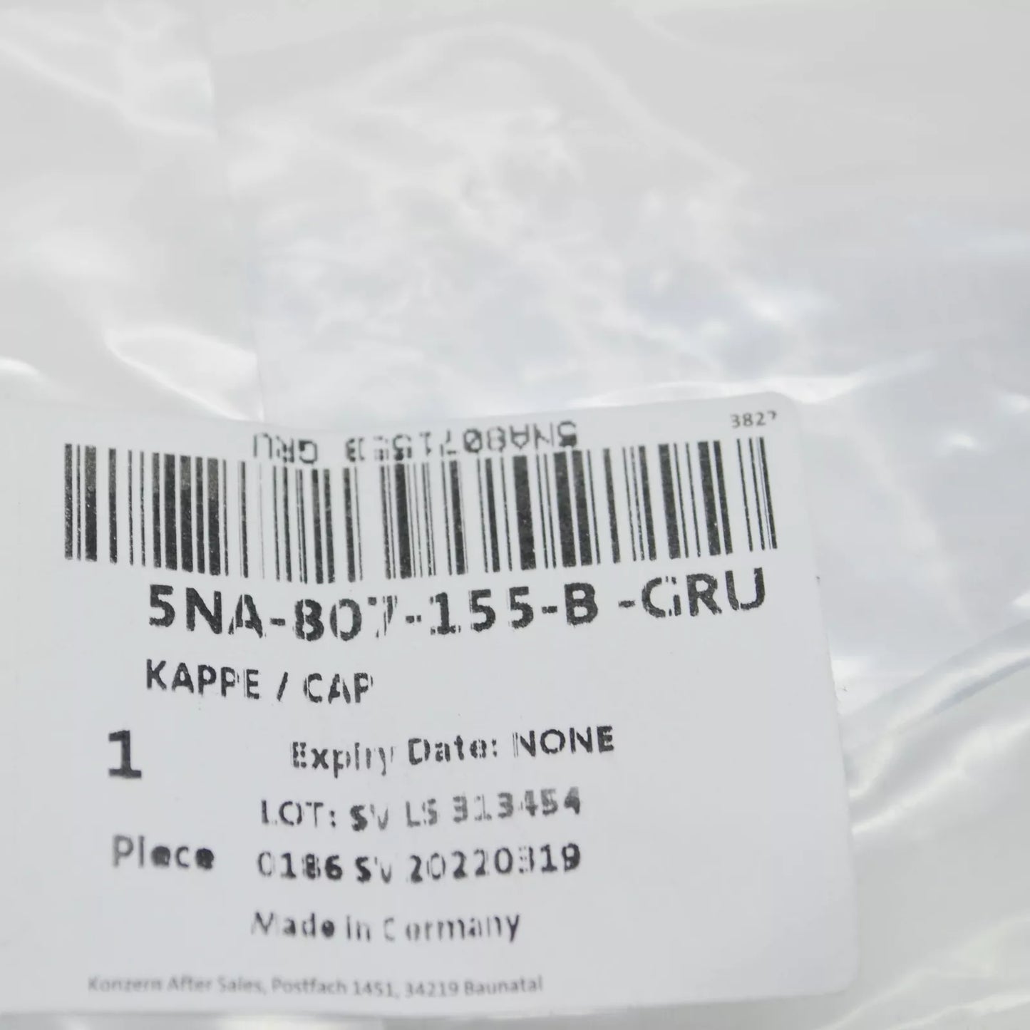 NEW VW TIGUAN AD FRONT BUMPER RIGHT TOW HOOK EYE COVER CAP 5NA807155BGRU