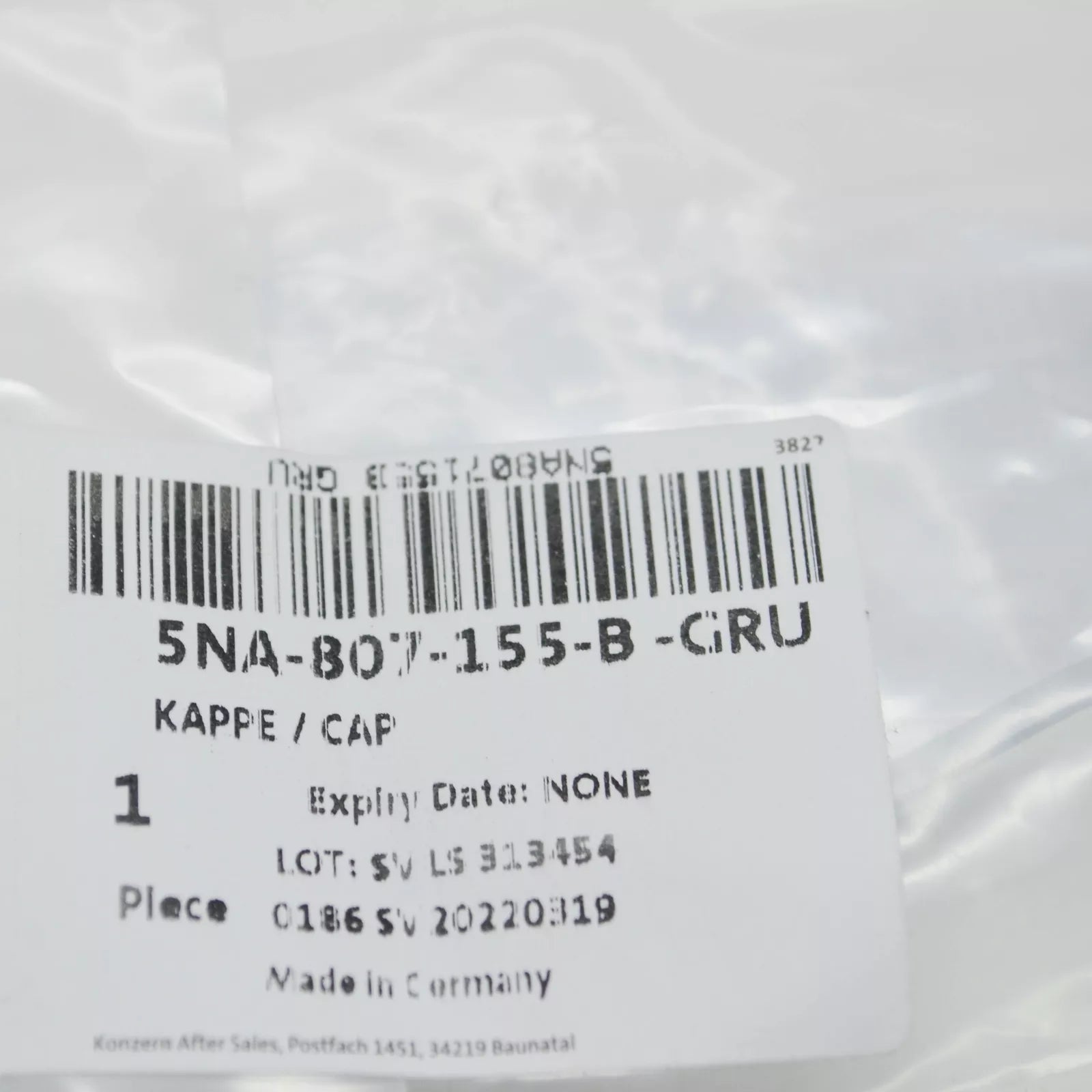 NEW VW TIGUAN AD FRONT BUMPER RIGHT TOW HOOK EYE COVER CAP 5NA807155BGRU