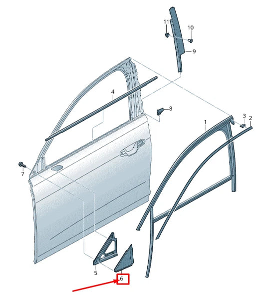 NEW AUDI A8 4N FRONT LEFT DOOR MIRROR CORNER TRIM 4N0837637A