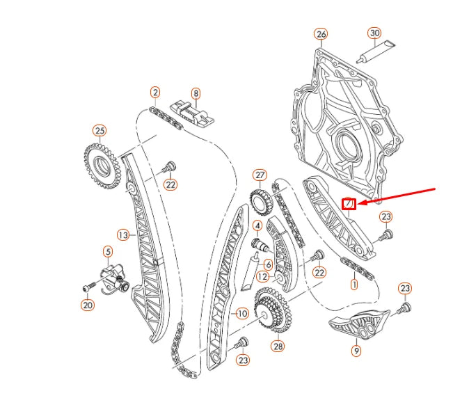 NEW AUDI A3 8P TIMING CHAIN GUIDE RAIL 06H109469AN ORIGINAL