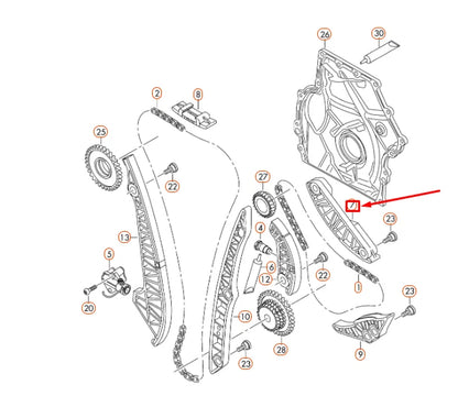 NEW AUDI A3 8P TIMING CHAIN GUIDE RAIL 06H109469AN ORIGINAL