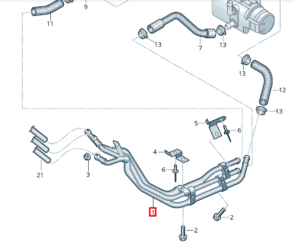new volkswagen transporter t6 a/c consitioning tube line 7e0815098a original