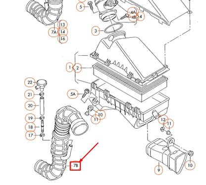NEW AUDI TT 8N TURBO INLET HOSE 06A133356R ORIGINAL