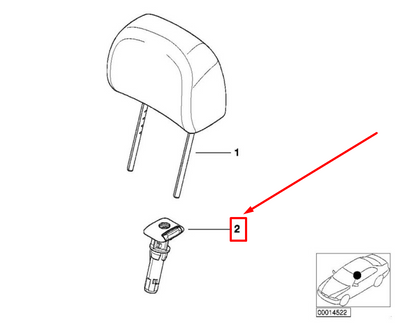 new bmw 3 e46 front left headrest guide 8226261 52108226261 original