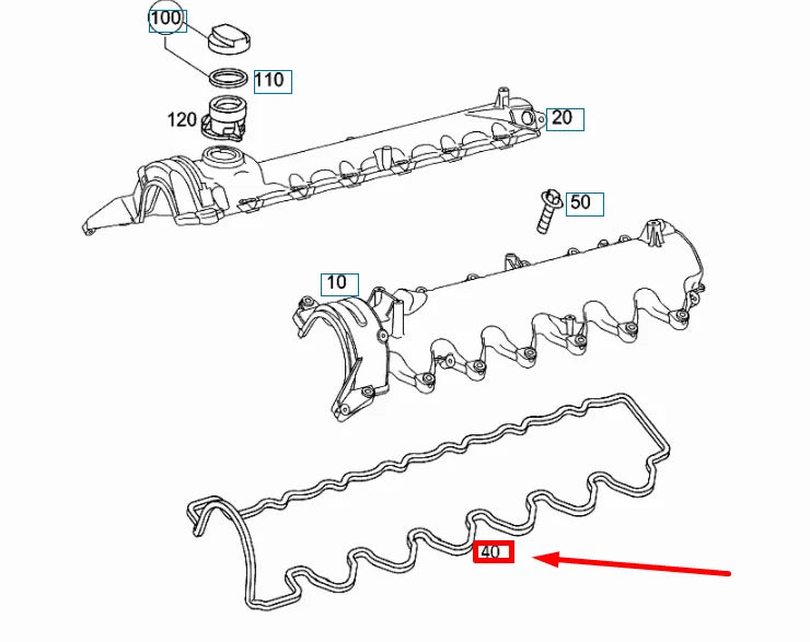 NEW MERCEDES-BENZ CL C215 LEFT VALVE COVER GASKET A1370160221 ORIGINAL