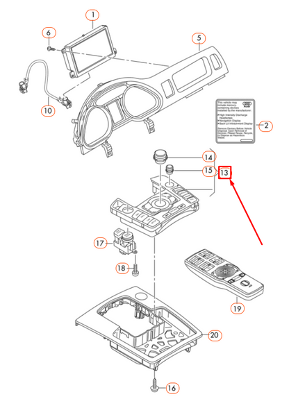 new audi q7 4l multimedia system mmi control switches panel 4l0919611b original