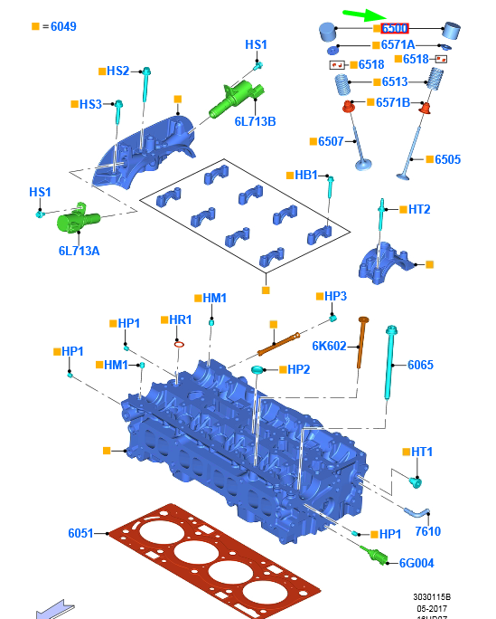 new ford kuga mk2 c520 valve tappet bm5g-6500-dbba 1633790 original