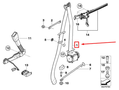 NEW BMW 3 COUPE E92 FRONT LEFT SEATBELT D9114283 72119114283 ORIGINAL