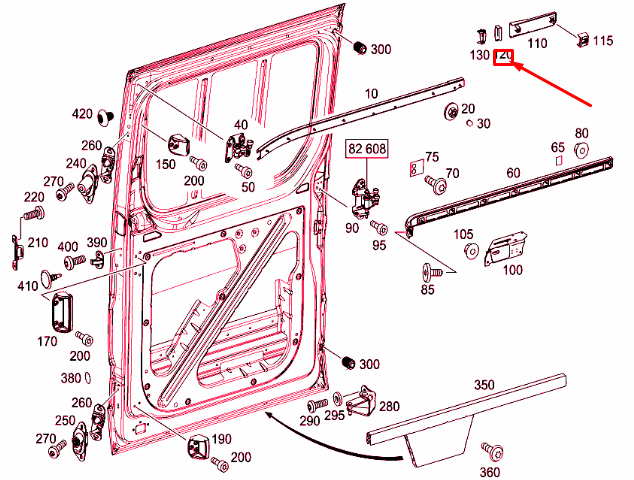 NEW MB SPRINTER 906 SLIDING DOOR LEFT COVER A90669100089051 ORIGINAL