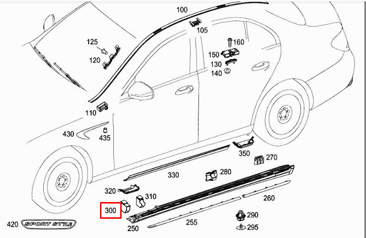 NEW MERCEDES-BENZ E W213 FRONT RIGHT BOTTOM FASTENING CLIP A0029910071 ORIGINAL
