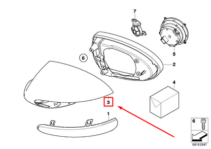 new bmw 5 touring e61 front left mirror housing 51167906347 7906347 original