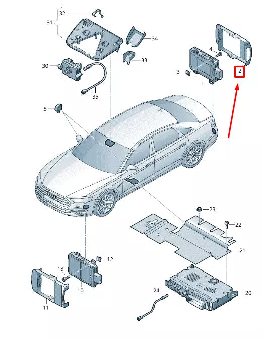 NEW AUDI A8 4N LEFT LANE CHANGE ASSIST CONTROL UNIT SHIELD 4N0907693A