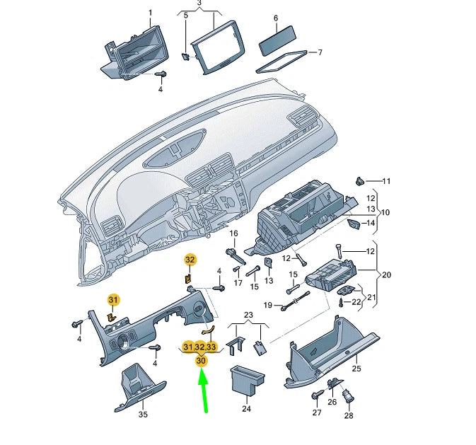 NEW VOLKSWAGEN CC INSTRUMENT PANEL LEFT TRIM LHD 3AB857200AR48 ORIGINAL