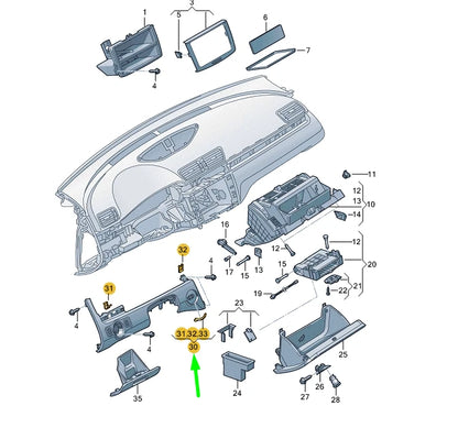 NEW VOLKSWAGEN CC INSTRUMENT PANEL LEFT TRIM LHD 3AB857200AR48 ORIGINAL