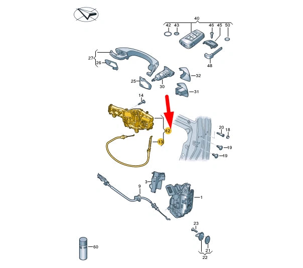 NEW VW PASSAT B8 FRONT DOOR HANDLE MOUNTING BAR RHD 518837812L ORIGINAL