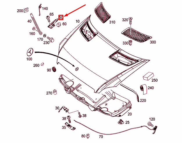 NEW MERCEDES-BENZ SPRINTER 906 ENGINE HOOD RIGHT HINGE A9067500121 ORIGINAL