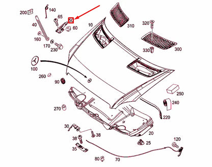 NEW MERCEDES-BENZ SPRINTER 906 ENGINE HOOD RIGHT HINGE A9067500121 ORIGINAL