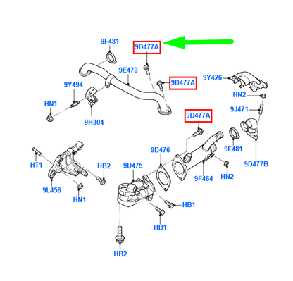 new ford kuga mk1 c394 exhaust gas recirculation tube bolt 1704124 original