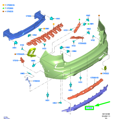 new ford kuga mk3 rear bumper bar moulding 2460975 original