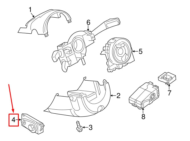 NEW AUDI A7 SPORTBACK 4G STEERING COLUMN ADJUSTMENT SWITCH 4H0953551B ORIGINAL