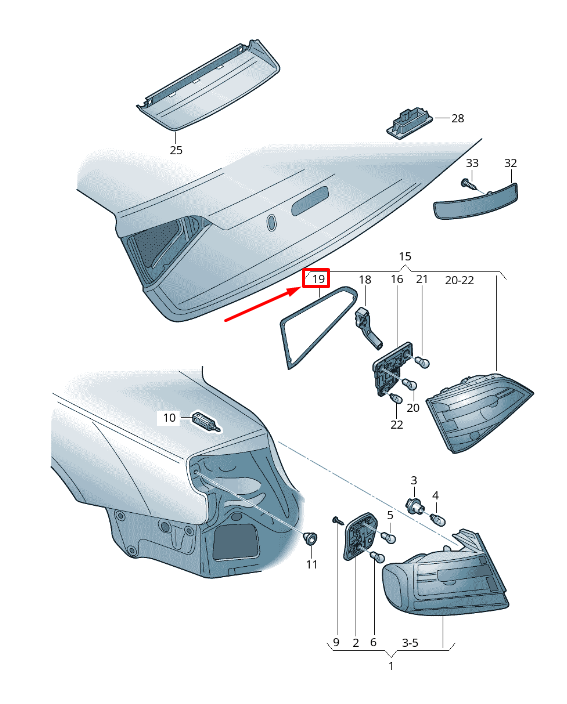 new audi a4 allroad b8 rear left tail light housing seal 8k9945191a original