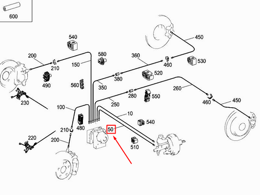 new mercedes-benz slk r172 brake line a1724202526 original