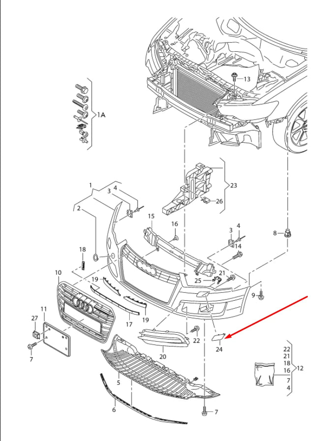 NEW AUDI A6 C7 RIGHT HEADLIGHT WASHER COVER 4G0955276AGRU 2012 ORIGINAL