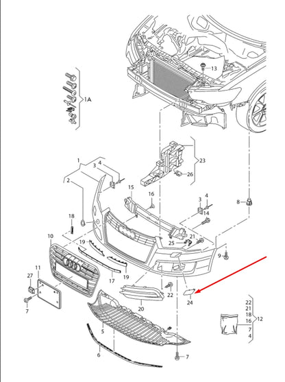 NEW AUDI A6 C7 RIGHT HEADLIGHT WASHER COVER 4G0955276AGRU 2012 ORIGINAL