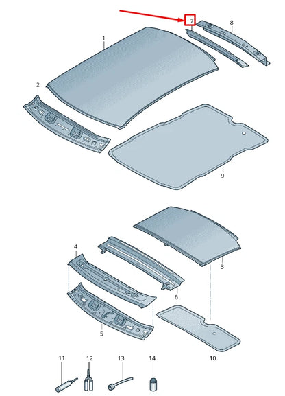 NEW AUDI Q2 GA REAR INNER ROOF FRAME 81A817983B