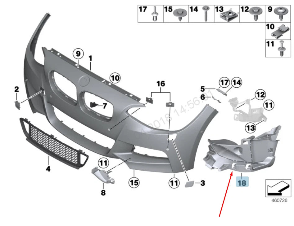 NEW BMW M2 F87 FRONT BUMPER LEFT INSERT 51118067021 8067021 2016 ORIGINAL