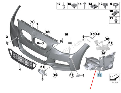NEW BMW M2 F87 FRONT BUMPER LEFT INSERT 51118067021 8067021 2016 ORIGINAL