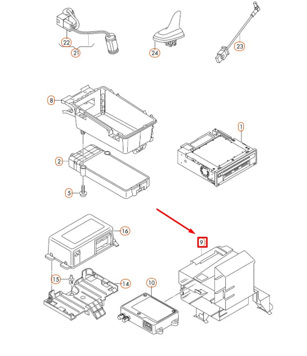 NEW AUDI A3 8V REAR RIGHT ELECTRICAL MODULE UNIT RETAINER 8V0907471 ORIGINAL