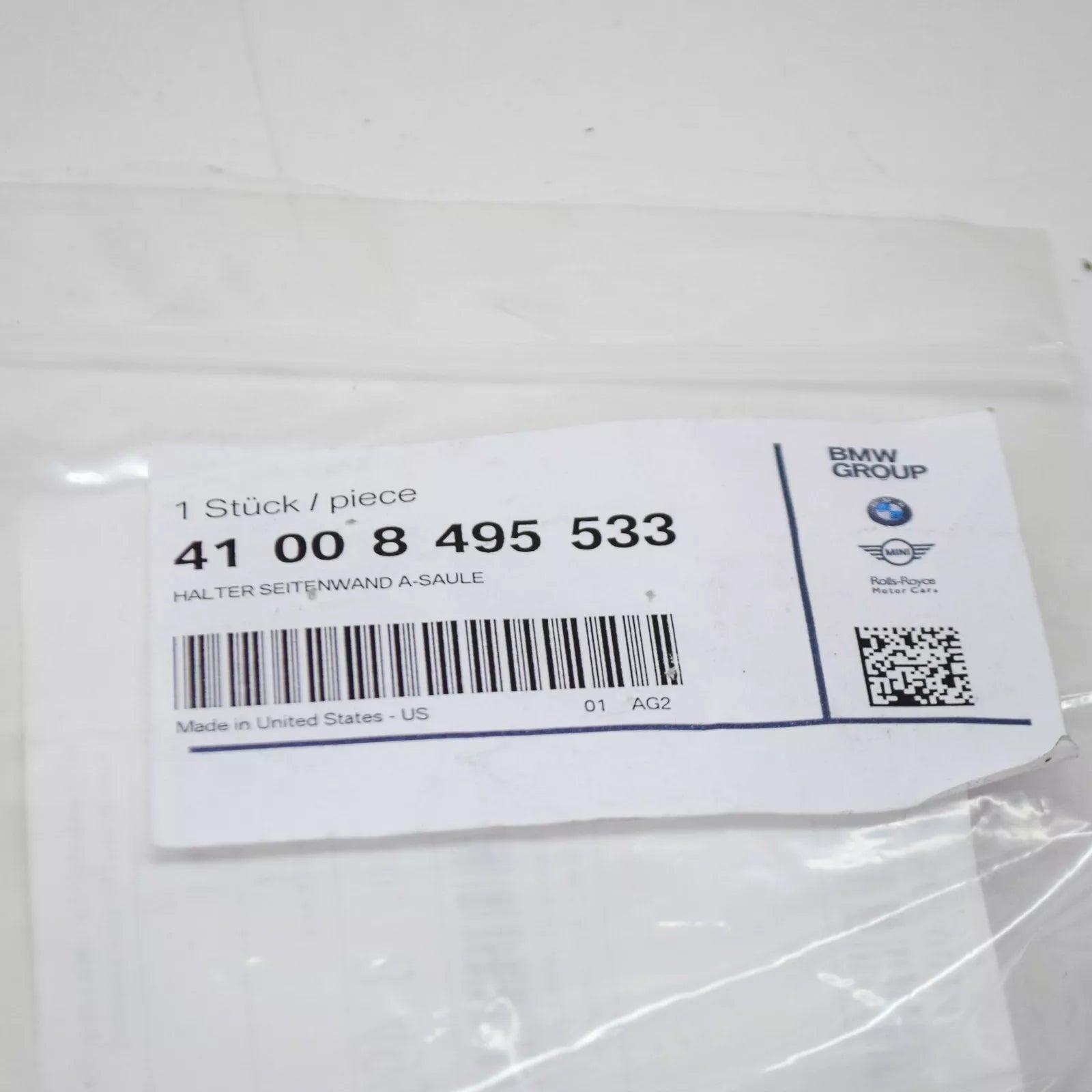 NEW BMW X3 G01 COLUMN A SIDE PANEL BRACKET 41008495533 ORIGINAL